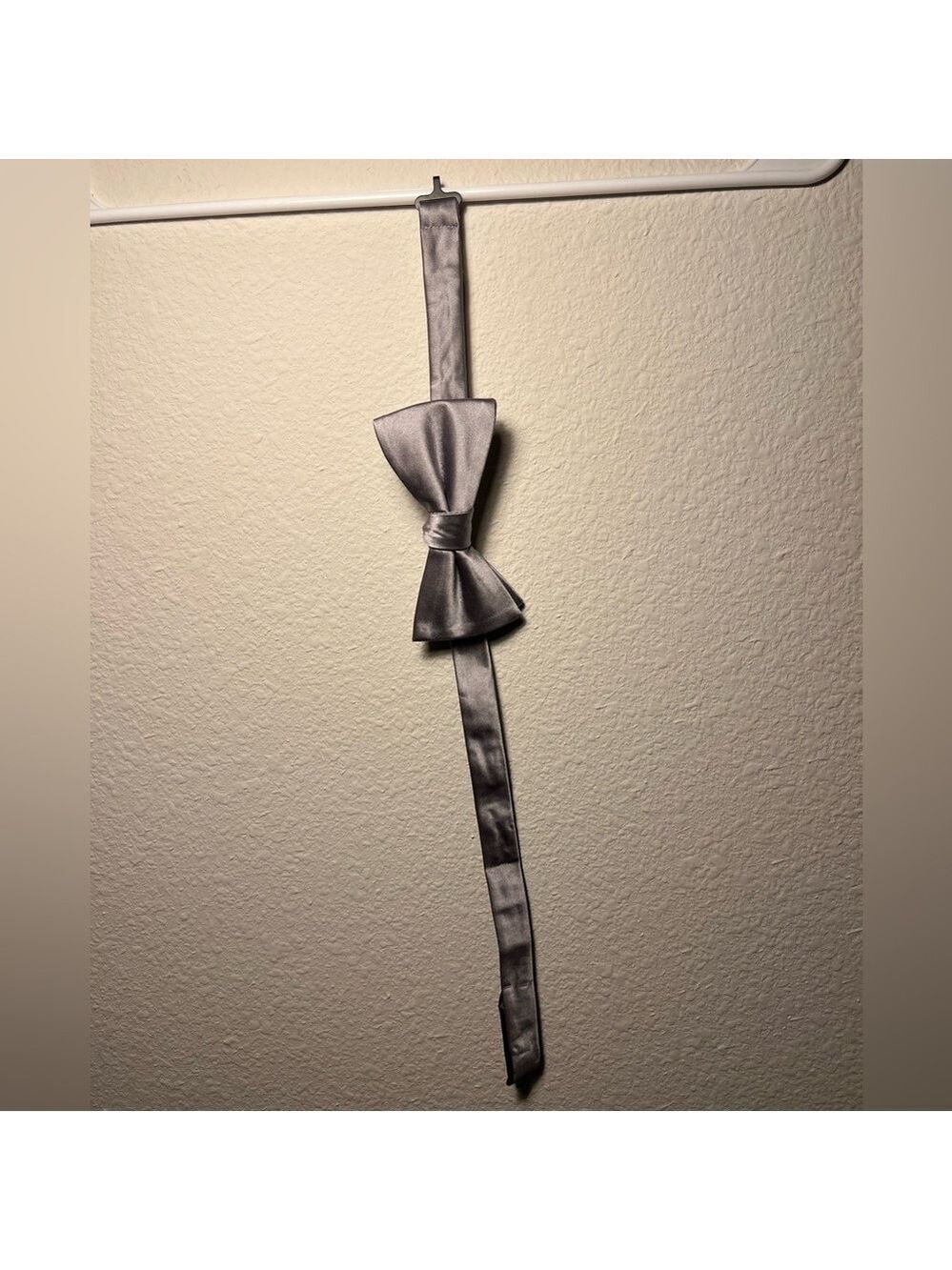 Men's Silver Metallic Pre-Tied Bow Tie Formal Wedding Prom OS